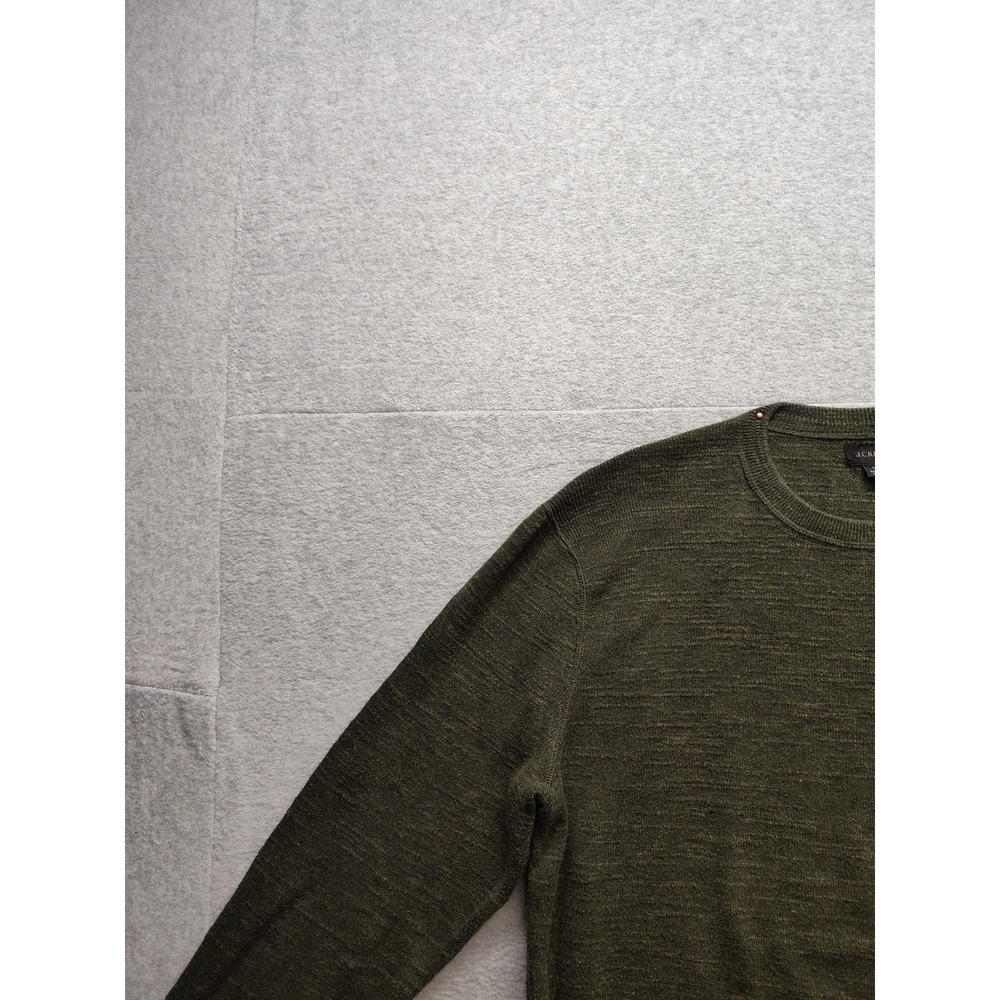 J Crew Men Sweaters L Green Crew Neck Pullover Long Sleeve Comfort Logo Casual - Picture 2 of 16